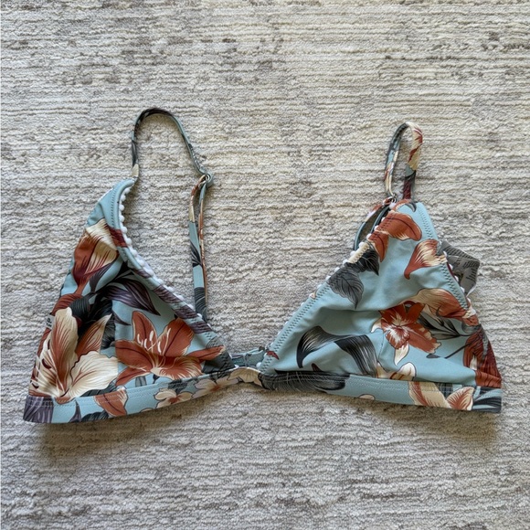 Rhythm Blue Tropical Print Bikini Top (Size Large) - Picture 4 of 6